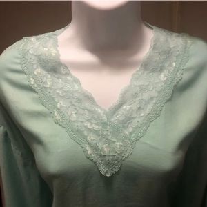 Mint Lace Blouse - Soft Surroundings - Womens Medium